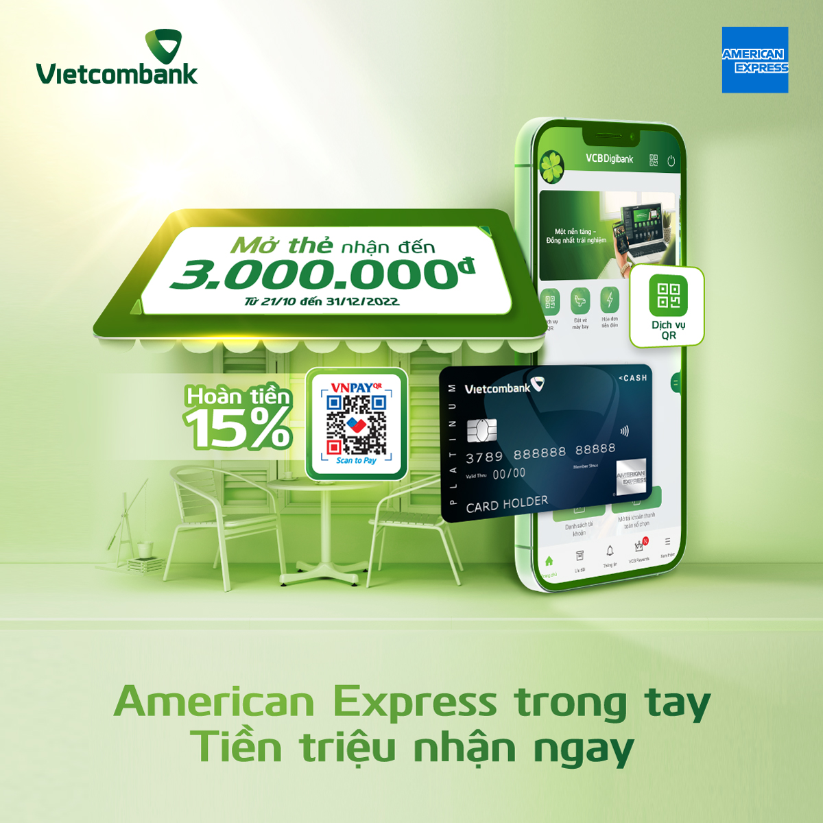 Bùng nổ ưu đãi cùng thẻ Vietcombank American Express