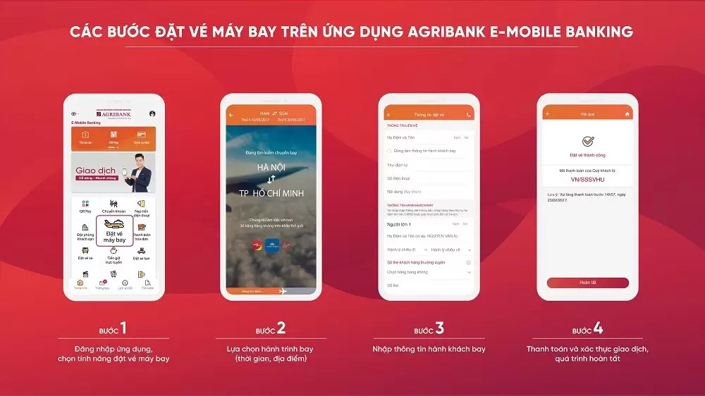 Đặt vé máy bay Vietnam Airlines trên ứng dụng Mobile Banking