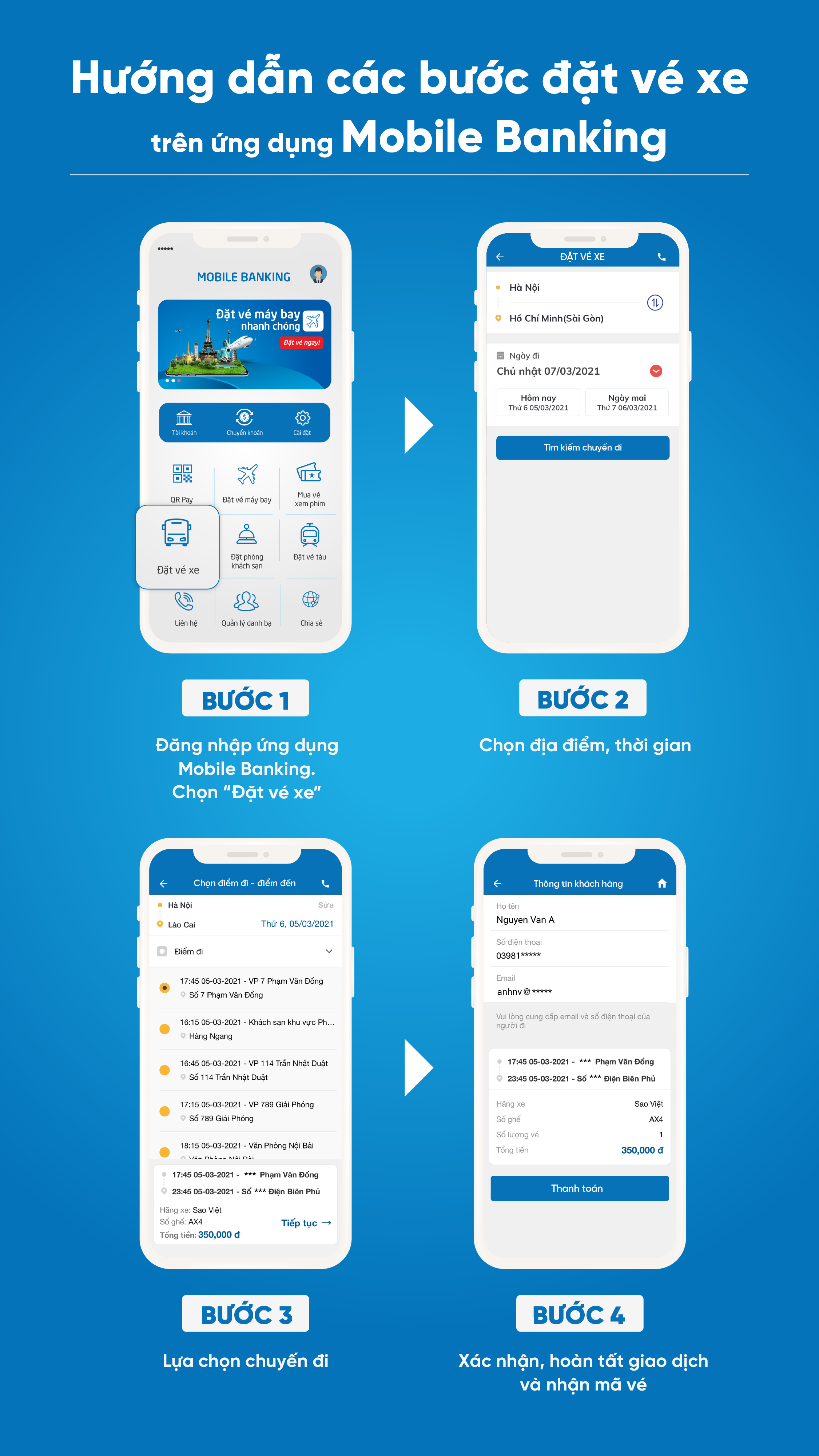 Cách đặt vé xe online