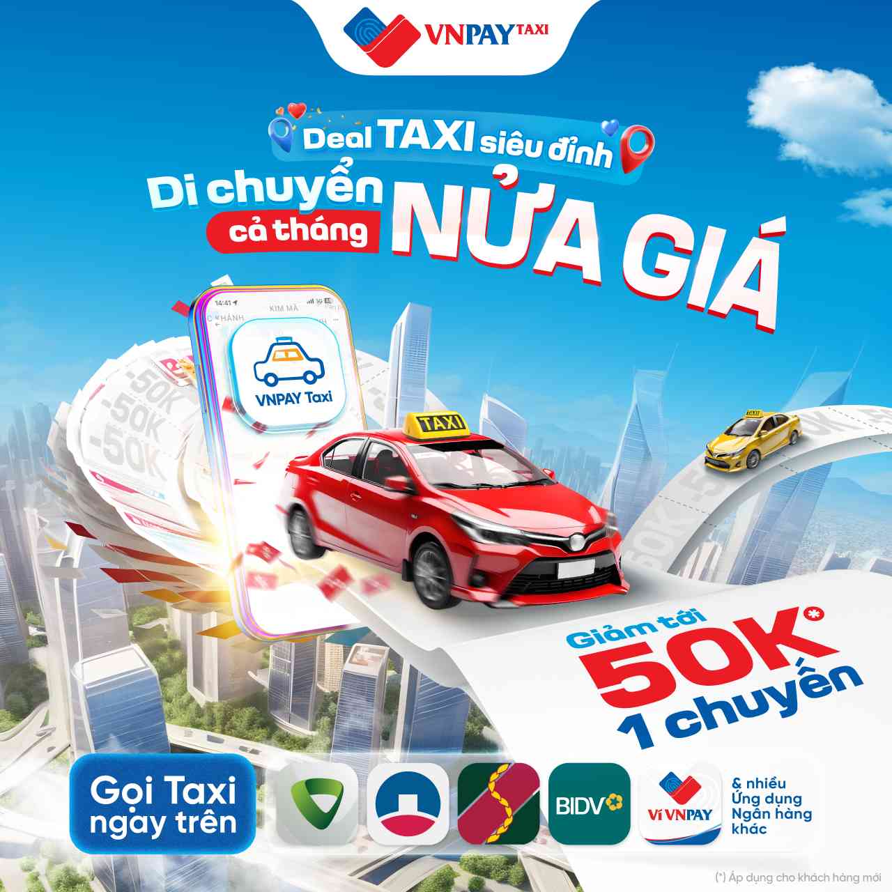 VNPAY Taxi tung “deal” đỉnh: Di chuyển nửa giá cả tháng
